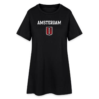 Motif du blason d’Amsterdam - Robe T-shirt Femme - noir - Devant