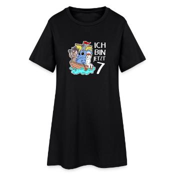 Geburtstag 7 Jahre Piraten Geschenk - Frauen T-Shirt-Kleid - Schwarz - Vorne