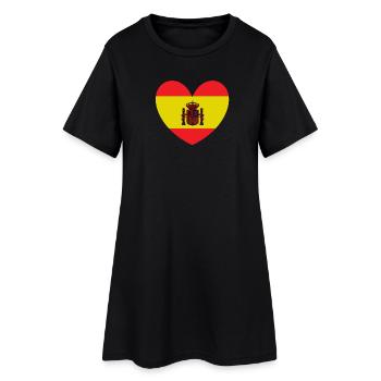 Drapeau du cœur de l’Espagne - Robe T-shirt Femme - noir - Devant