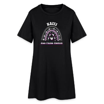 Happy Ace Pride Mois De l’arc-en-ciel asexué - Robe T-shirt Femme - noir - Devant
