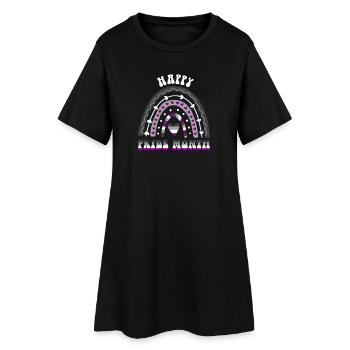 Joyeux mois de la fierté Ace Pride Rainbow - Robe T-shirt Femme - noir - Devant