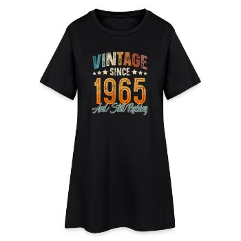 1965 Année de naissance Anniversaire Année de construction Millésime - Robe T-shirt Femme - noir - Devant