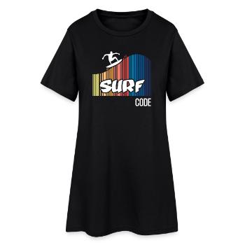 Surf Code (dark) - Women’s T-Shirt Dress - black - Front
