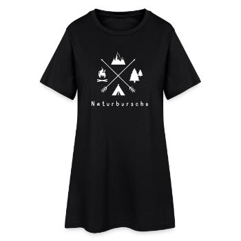 Camper Naturbursche - Frauen T-Shirt-Kleid - Schwarz - Vorne