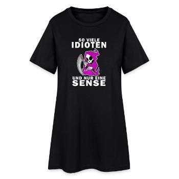 Sensenmann Dame - Frauen T-Shirt-Kleid - Schwarz - Vorne