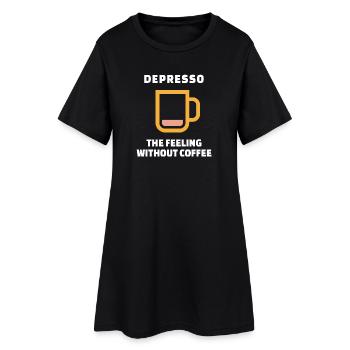 Humorous Coffee Statement Caffeine Coffee Cup - Women’s T-Shirt Dress - black - Front