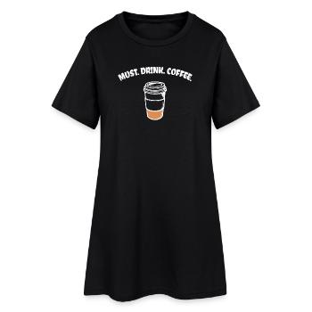 Caffeine Coffee Lovers Coffee Drink Statement - Women’s T-Shirt Dress - black - Front