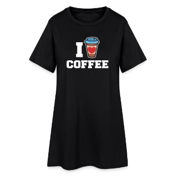 I love coffee drinking coffee lovers statement - Women’s T-Shirt Dress - black - Front