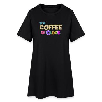 Coffee lovers Caffeine Coffee Cool Statement - Women’s T-Shirt Dress - black - Front