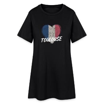 Badge retro, Toulouse France est ma ville natale - Robe T-shirt Femme - noir - Devant