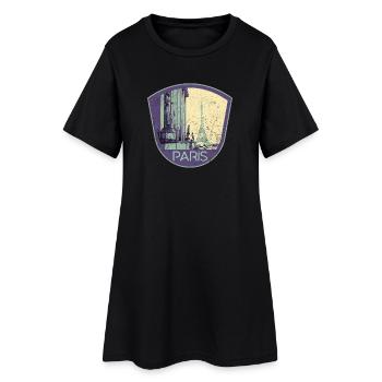 Badge retro, Paris France est ma ville natale - Robe T-shirt Femme - noir - Devant