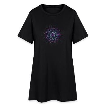Mandala - Robe T-shirt Femme - noir - Devant