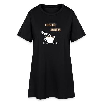 kaffeeliebhaber, coffeejunkie, kaffeesüchtig - Frauen T-Shirt-Kleid - Schwarz - Vorne