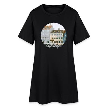 Maisons de ville Flair au port de Copenhague - Robe T-shirt Femme - noir - Devant