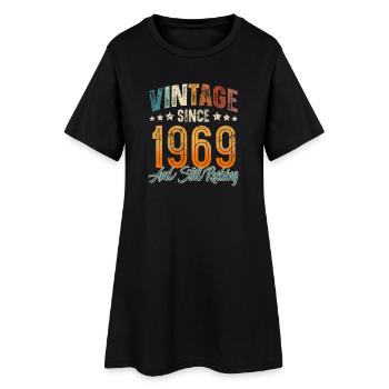 1969 Année de naissance Anniversaire Année de construction Millésime - Robe T-shirt Femme - noir - Devant