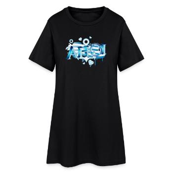 salutation d’un marin maritime avec lettrage Ahoi Graffiti - Robe T-shirt Femme - noir - Devant