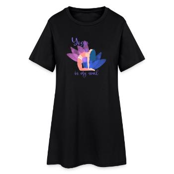 Le yoga est mon âme – Pose colorée - Robe T-shirt Femme - noir - Devant