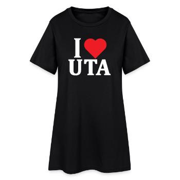 T-Shirt Ich liebe Uta T-Shirt Sardinien Geschenkidee - Frauen T-Shirt-Kleid - Schwarz - Vorne