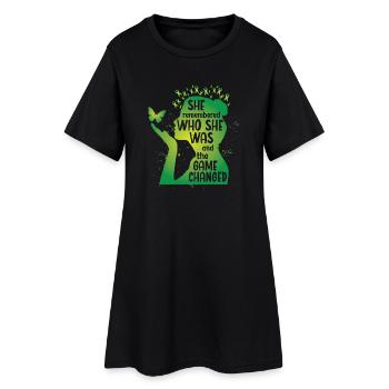 She remebered who she was - Frauen T-Shirt-Kleid - Schwarz - Vorne