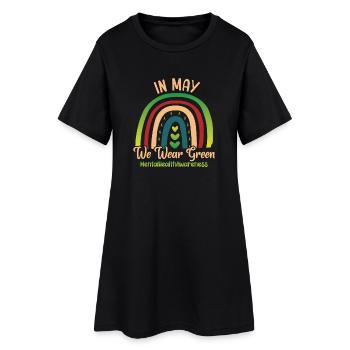 En mai, nous portons une santé mentale verte - Robe T-shirt Femme - noir - Devant