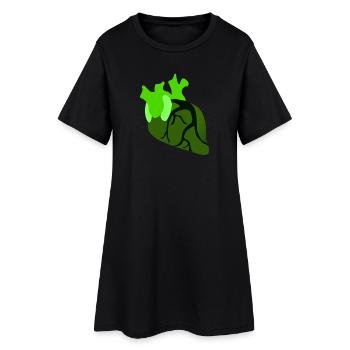anatomische herzen, Herzform naturmuster, organe - Frauen T-Shirt-Kleid - Schwarz - Vorne