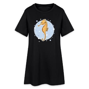 Hippocampe - Robe T-shirt Femme - noir - Devant