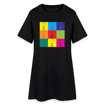 Pop Art Woman Retro Art Gift - Women’s T-Shirt Dress - black - Front