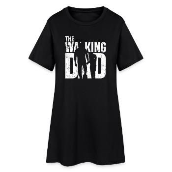 Silhouette de marche avec papa - Robe T-shirt Femme - noir - Devant