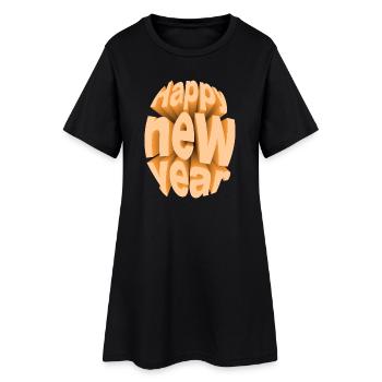 Design Festifisage du Nouvel An Coloré - Robe T-shirt Femme - noir - Devant