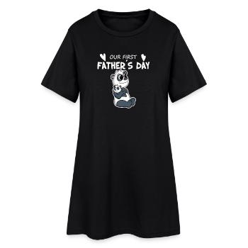 Father's Day - First Father's Day Gift - Women’s T-Shirt Dress - black - Front