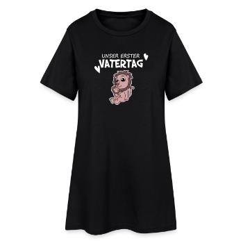 Vatertag - erster Vatertag Geschenk - Frauen T-Shirt-Kleid - Schwarz - Vorne
