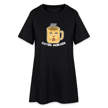Frühstück Kaffeeliebhaber Kaffee Trinken Koffein - Frauen T-Shirt-Kleid - Schwarz - Vorne
