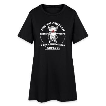 Grillkoch Spruch Logo Mit Kuh BBQ - Frauen T-Shirt-Kleid - Schwarz - Vorne