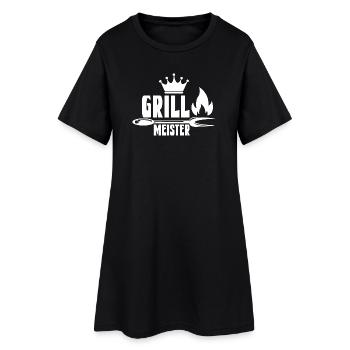 Feuriger Grillmeister mit Krone - Frauen T-Shirt-Kleid - Schwarz - Vorne