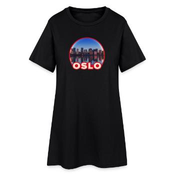 Logo de la ronde de la Skyline d’Oslo - Robe T-shirt Femme - noir - Devant