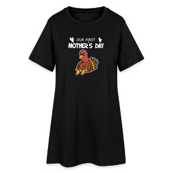 Cadeau de fête des mères - Notre première fête des mères - Robe T-shirt Femme - noir - Devant