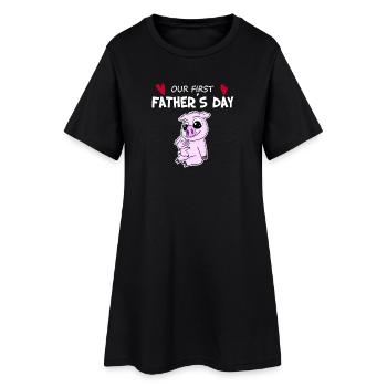 Fête des Pères - Premier cadeau de la fête des Pères - Robe T-shirt Femme - noir - Devant