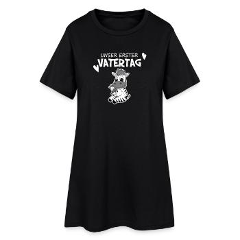 Vatertag Geschenk - Unser erster Vatertag - Frauen T-Shirt-Kleid - Schwarz - Vorne