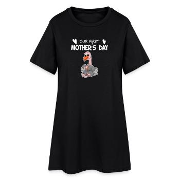 Cadeau de fête des mères - Notre première fête des mères - Robe T-shirt Femme - noir - Devant