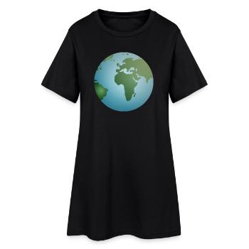 planète bleue Terre avec des continents verts - Robe T-shirt Femme - noir - Devant