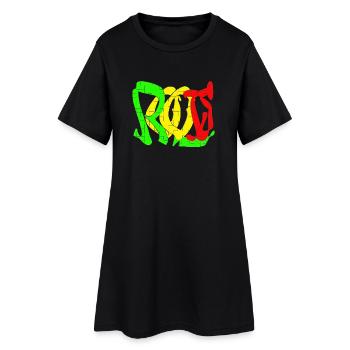 Motif de blocs de couleur Rasta - Robe T-shirt Femme - noir - Devant