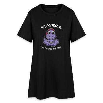 Le joueur 6 est entré dans le jeu Baby - Robe T-shirt Femme - noir - Devant