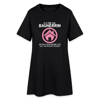Bauherrin Hausbau Baustelle Richtfest - Frauen T-Shirt-Kleid - Schwarz - Vorne