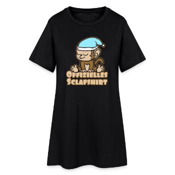 Offizielles Schlafshirt süßes Äffchen - Frauen T-Shirt-Kleid - Schwarz - Vorne