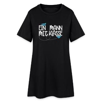 Ein Mann mit Klasse - (weiß) - Frauen T-Shirt-Kleid - Schwarz - Vorne