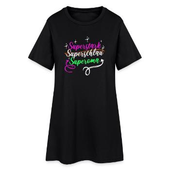 Superoma Spruch Großmutter Oma Rentnerin - Frauen T-Shirt-Kleid - Schwarz - Vorne