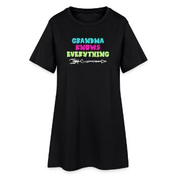 Oma Großmutter Alte Frau Seniorin Statement - Frauen T-Shirt-Kleid - Schwarz - Vorne
