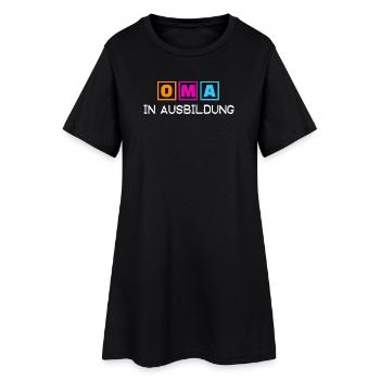 Alte Frau Statement Großmutter Oma Rentnerin - Frauen T-Shirt-Kleid - Schwarz - Vorne