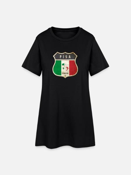 Pisa Italien Wappen Flaggen Design - Frauen T-Shirt-Kleid - Schwarz