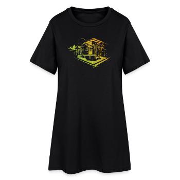 Natur Farben Symbol Logo icon Haus Design Park - Frauen T-Shirt-Kleid - Schwarz - Vorne